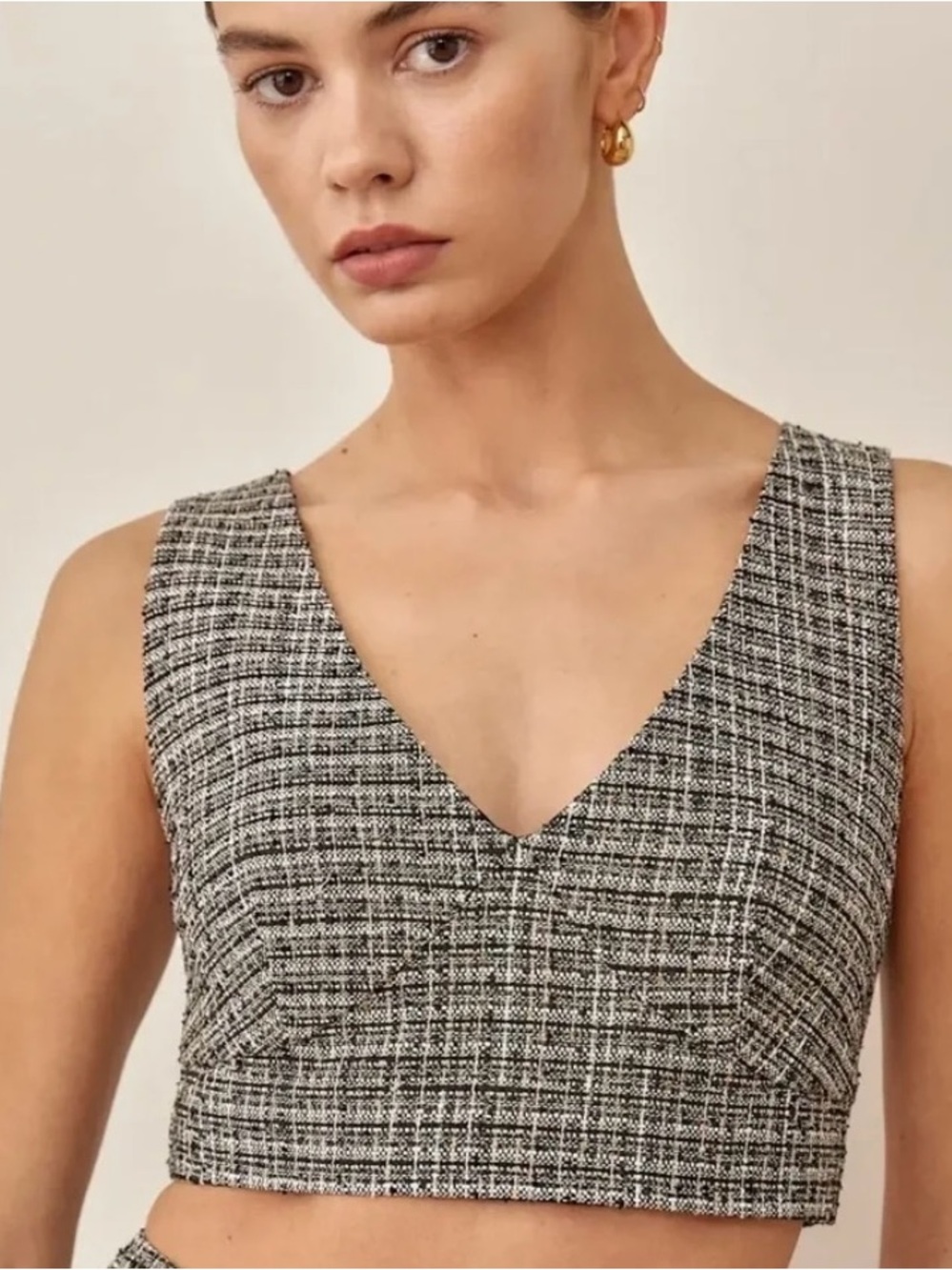 Reformation Zuri Tweed Crop Top